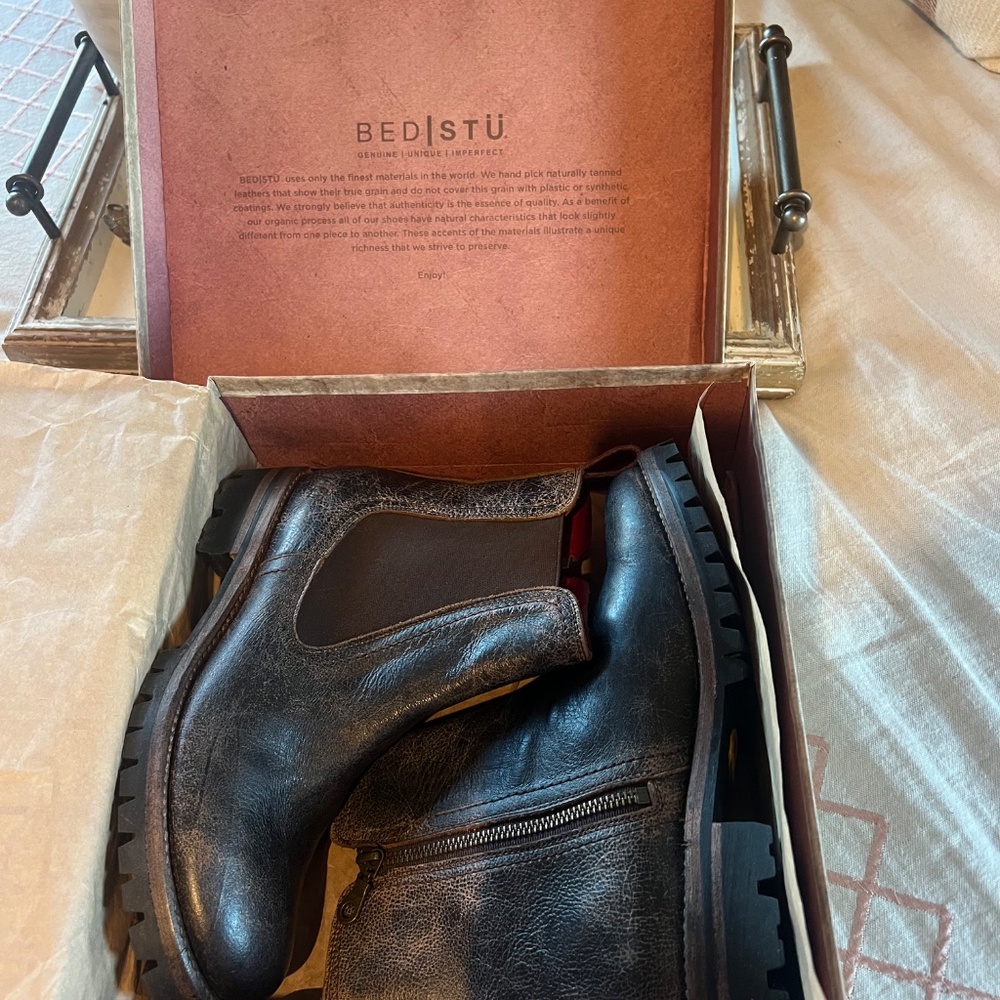 BED STU Kiefra Trek Chunky Chelsea Boot in Black Lux Size 9 - Picture 7 of 7